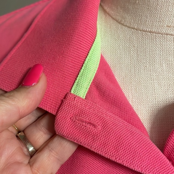 LILLY PULITZER SHRUNKEN women’s pink polo size Large Pima cotton / spandex LRG - Picture 5 of 10